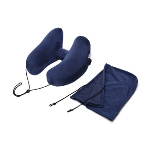PVC Flight Sleeping Resting Pillow Inflatable Travel Neck Pillow U Shape Neck Pillow with Eye Mask And Earplug