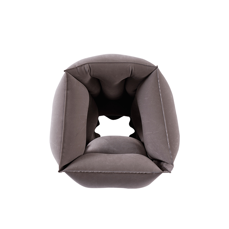 Custom Fashion Wholesale Patented Atmospheric Valve Foldable Office Chair Car Airplane Inflatable Travel Neck Wedge Pillow