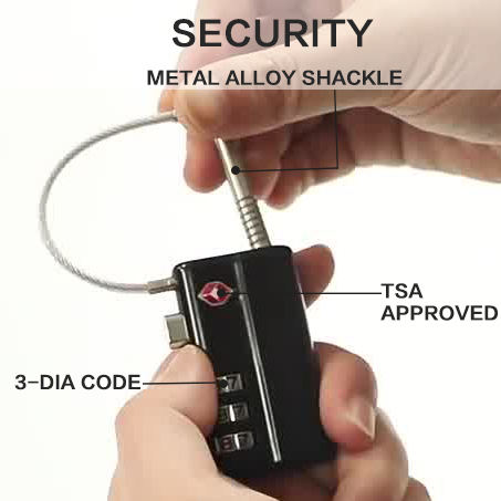 OEM ODM Unique Design Gun Case TSA Lock with Durable & Cut Resistant Alloy Steel Shank