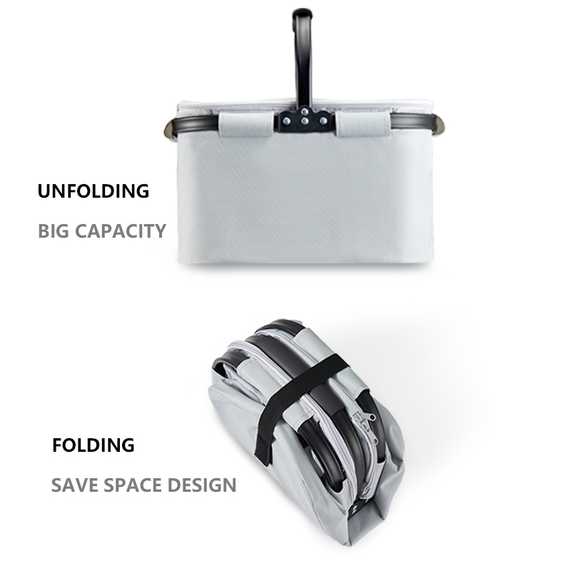 Factory Supply High Quality Collapsible Folding Insulated Picnic Basket with Heavy-bearing Structure