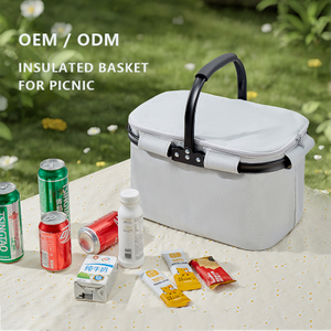 Factory Supply High Quality Collapsible Folding Insulated Picnic Basket with Heavy-bearing Structure