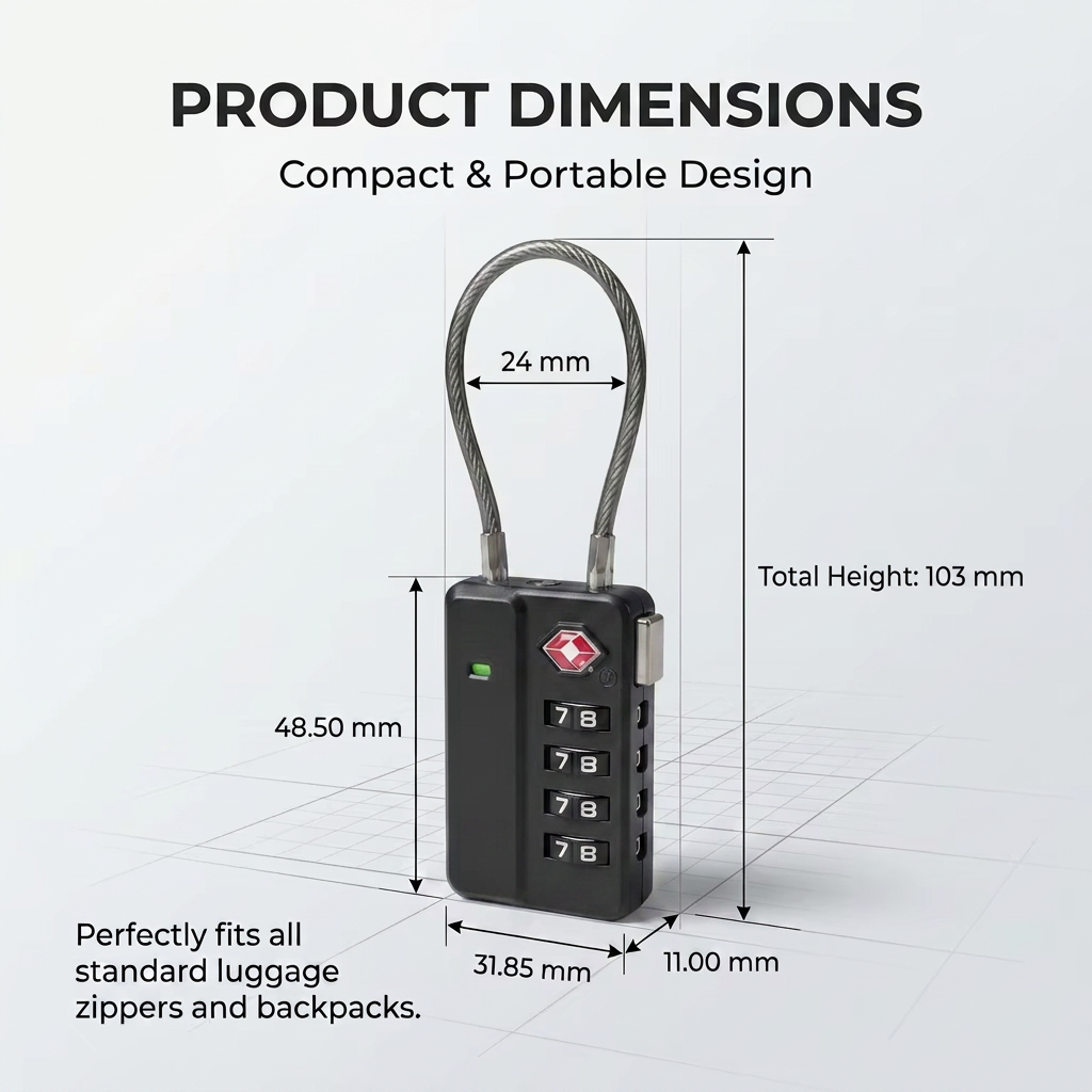 TSA008 Luggage Lock Zinc Alloy Visual Lock Confirm Tool-Free Password Set for Suitcase Business Travel Vacation- TSA Approved Supplier