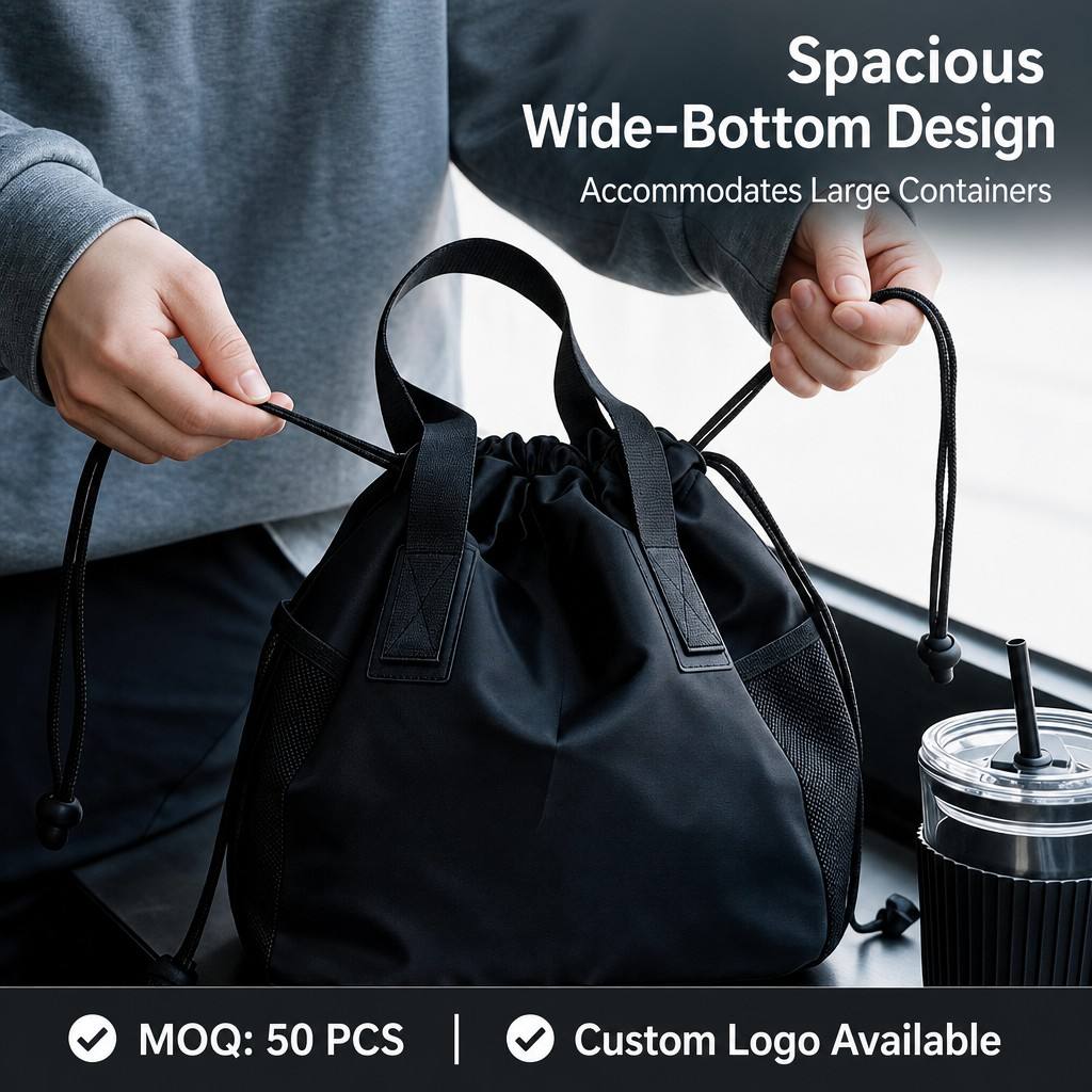 Thermal Foil Lining Lunch Bag Hot Cold Preservation Insulated Tote Easy to Wipe Clean for Office Work Picnic