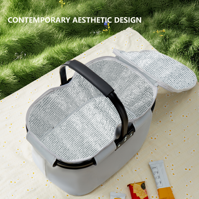 Factory Supply High Quality Collapsible Folding Insulated Picnic Basket with Heavy-bearing Structure