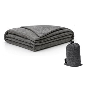 13485A Travel Blanket with Carry Bag, Lightweight Wearable Airplane Blanket
