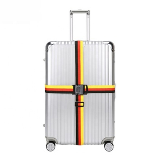 13016D Travelsky Colorful Webbing Cross Rainbow Adjustable Suitcase Belt Luggage Strap with TSA Passport Lock