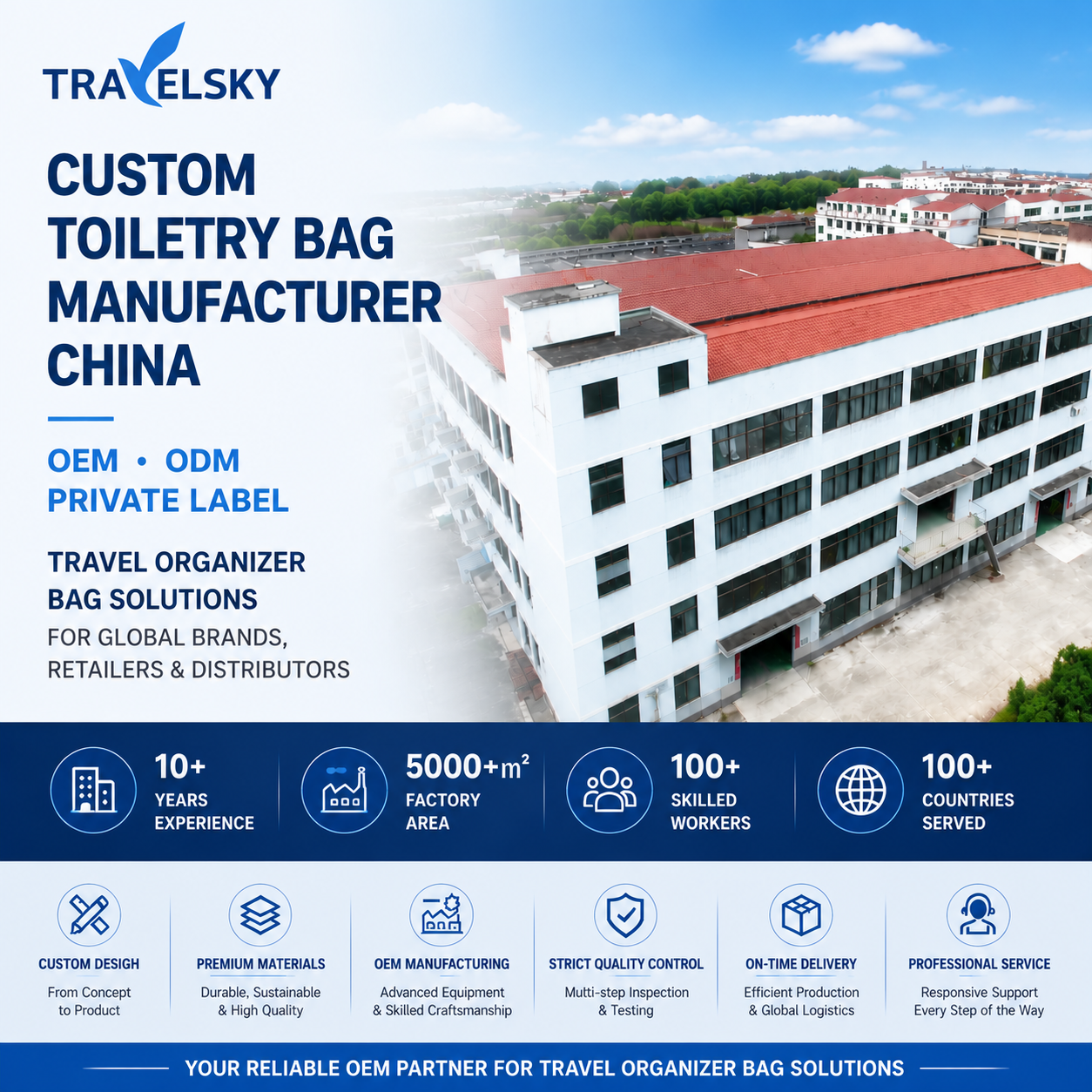 Custom Toiletry Bag Manufacturer China | OEM & Private Label Supplier | Travelsky Gear