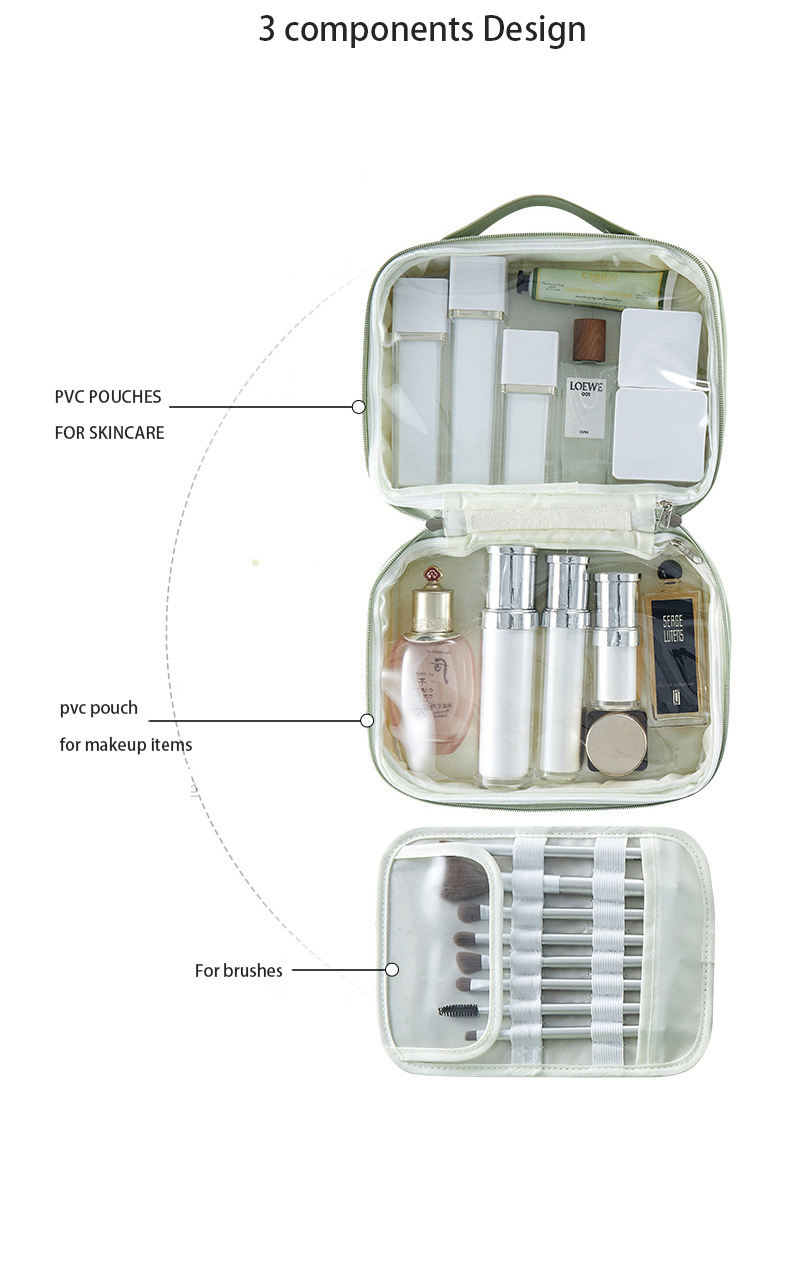 [40% OFF] Instock Toiletry Bag for Black Friday Promotion, Use Friendly PU Toiletry Bag with Makeup Brush Panel