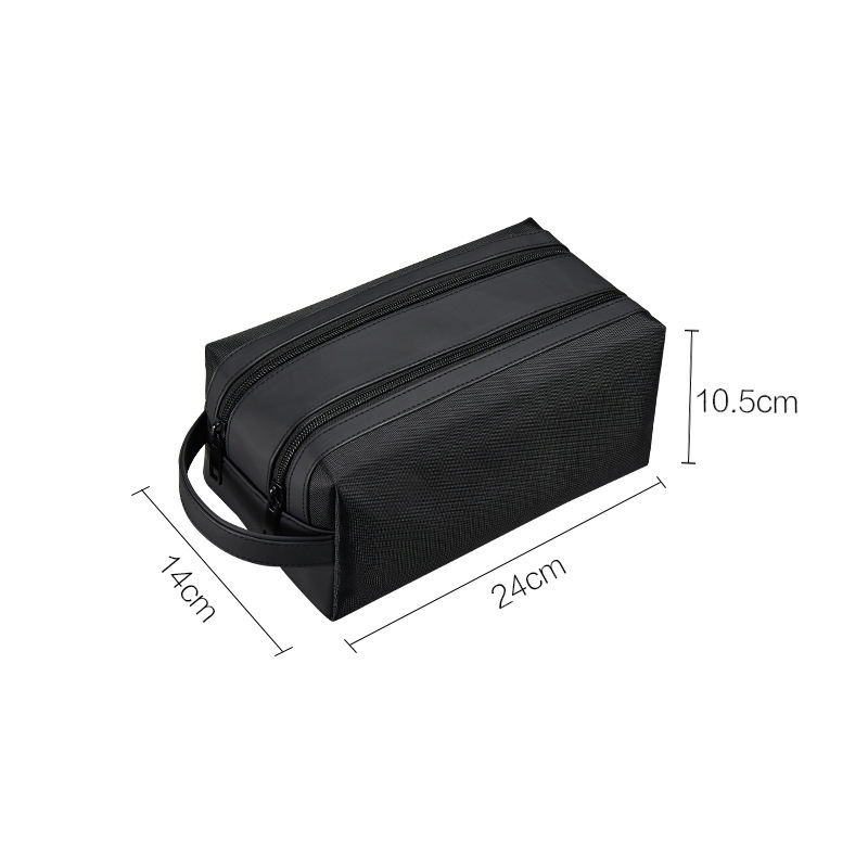 UP TO 50% OFF MAN LARGE CAPACITY TOILETRY BAG WITH DUAL ZIPPER COPARTMENTS