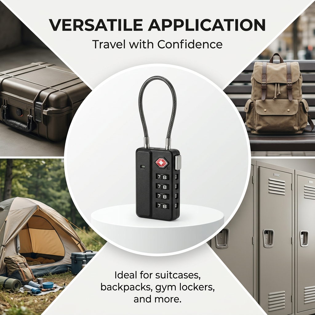TSA008 Luggage Lock Zinc Alloy Visual Lock Confirm Tool-Free Password Set for Suitcase Business Travel Vacation- TSA Approved Supplier