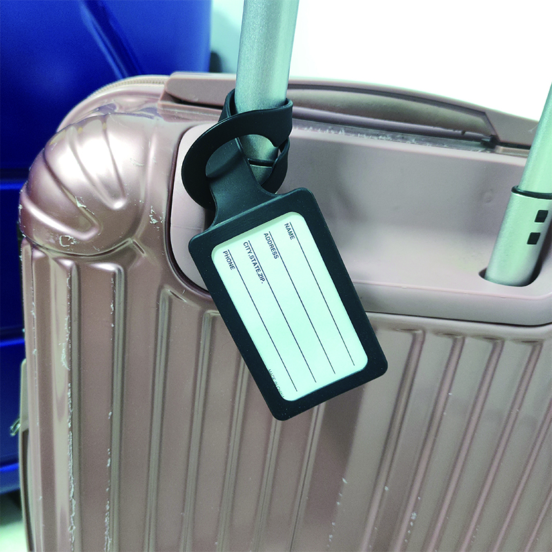 Silicone Luggage Tag with Strap
