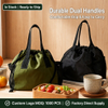 Thermal Foil Lining Lunch Bag Hot Cold Preservation Insulated Tote Easy to Wipe Clean for Office Work Picnic