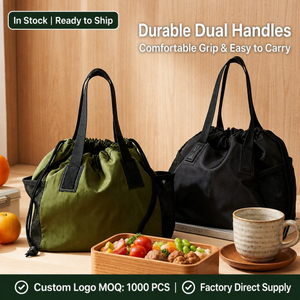 Thermal Foil Lining Lunch Bag Hot Cold Preservation Insulated Tote Easy to Wipe Clean for Office Work Picnic