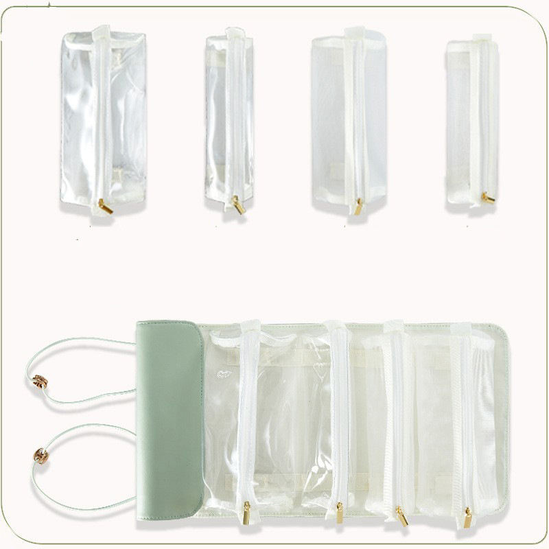 [UP TO 40% OFF] Black Friday Promotion,Bag 4-in-1 Roll-Up Toiletry Bag Make Up Storage Organizer With 4 detachable Removable Pouch