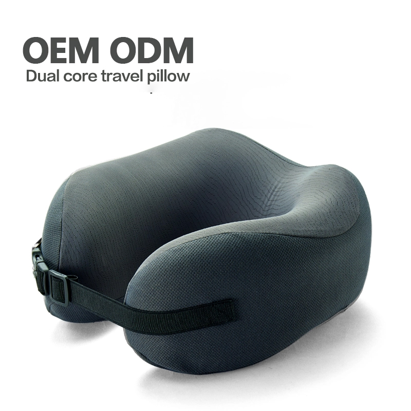 OEM ODM 3D Contour Support DesignTravel Neck Pillow with Dual Memory Foam Core