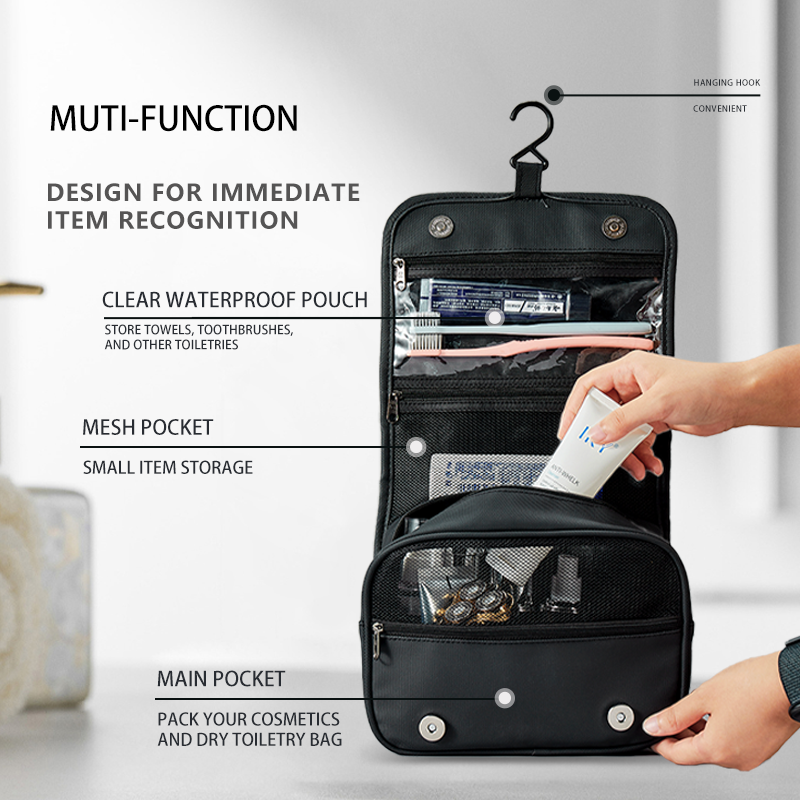 Waterproof Premium Portable Water-Resistant Travel Hanging Toiletry Bag