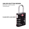 OEM ODM 3 Digital TSA Lock Travel Combination Padlock with TSA Luggage Check Status Function