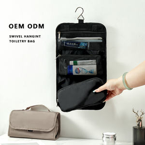 360 SWIVEL HOOKING TOIELTRY BAG WITH DETACHABLE POUCH