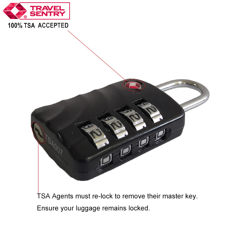 13006 Upgrade Wave Shape Design Suitcase 4 Digital TSA Combination Padlock