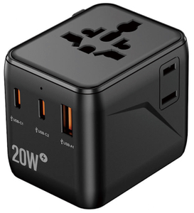 13688C Universal adapter with 2 Type C Port and Children Safe Outlet Shelter