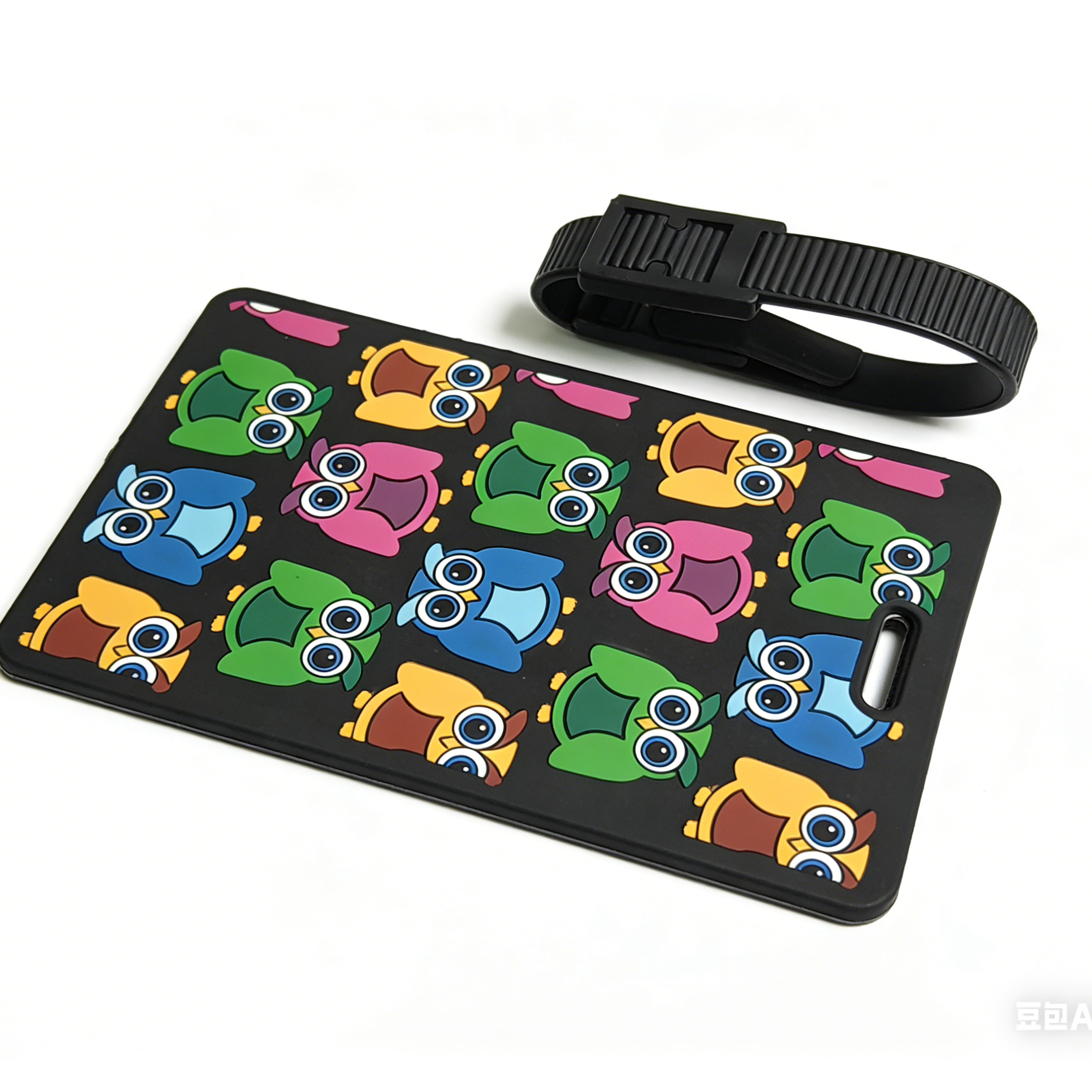 Factory Supply Cartoon Soft Travel Luggage Tag with Removable Strap