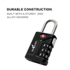 OEM ODM 3 Digital TSA Lock Travel Combination Padlock with TSA Luggage Check Status Function