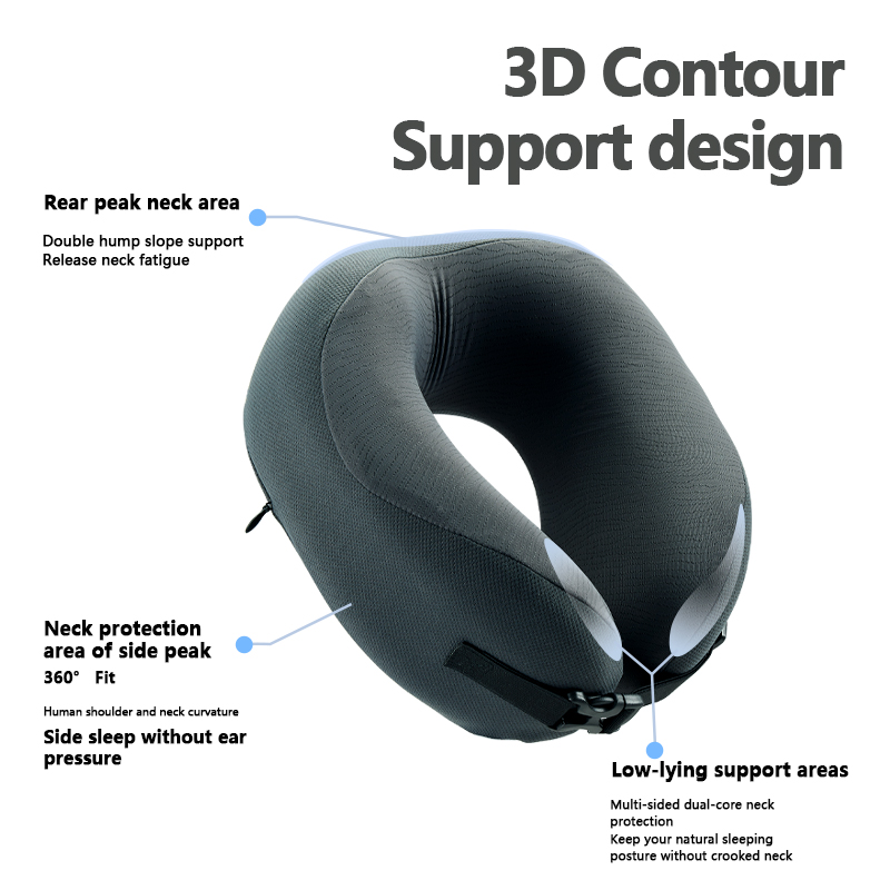 OEM ODM 3D Contour Support DesignTravel Neck Pillow with Dual Memory Foam Corn