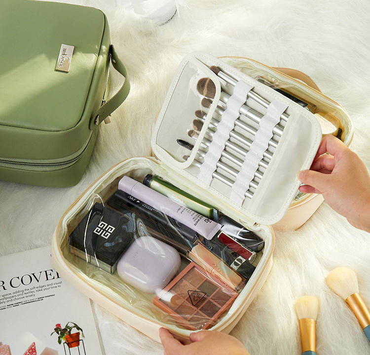 [40% OFF] Instock Toiletry Bag for Black Friday Promotion, Use Friendly PU Toiletry Bag with Makeup Brush Panel