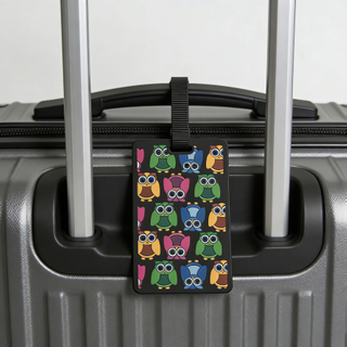 Factory Supply Cartoon Soft Travel Luggage Tag with Removable Strap