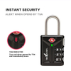 OEM ODM 3 Digital TSA Lock Travel Combination Padlock with TSA Luggage Check Status Function