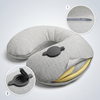 OEM ODM Premium Inflatable Memory Foam Travel Pillow, Custom Support Ergonomic Design Sleeping Essentials for Long Flights Car Rides And Home Use