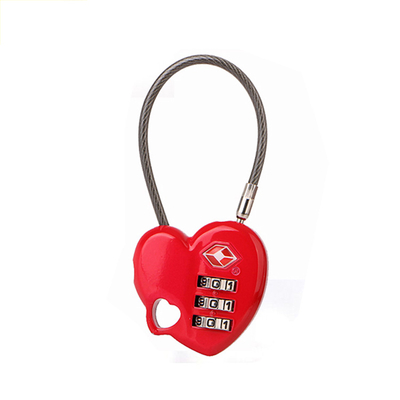 13325 Love Heart Shaped 3 Digit TSA Combination Luggage Lock