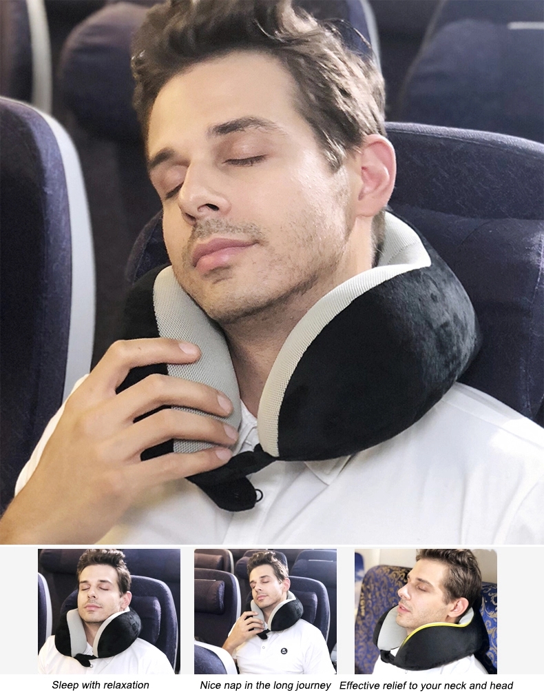 Semi-inflated Half Memory Foam Inflatable Neck Pillow 12
