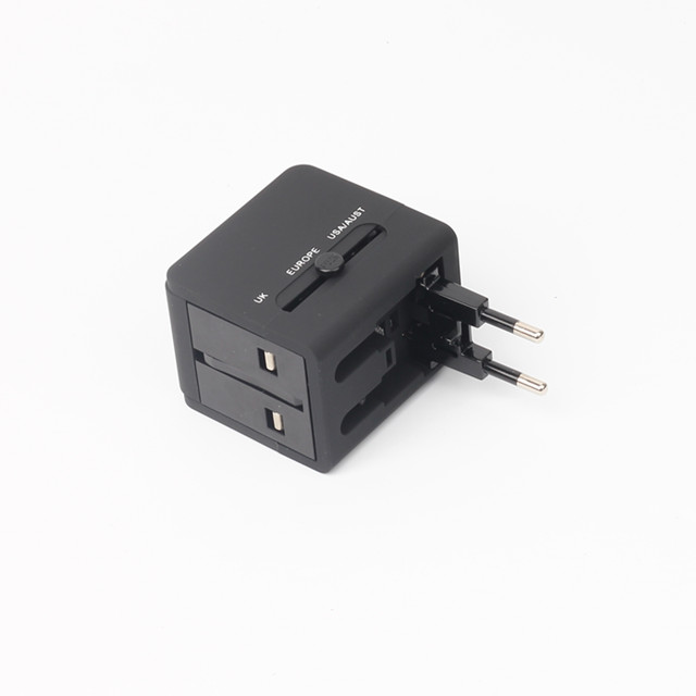 13680C All in One Worldwide International Universal USB Travel Adapter 2 USB Charger