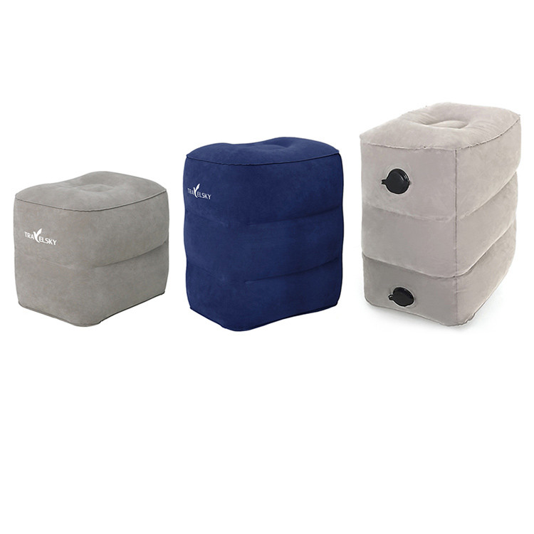 Three Layer Two Valve PVC Flocking Foot Rest Pillow