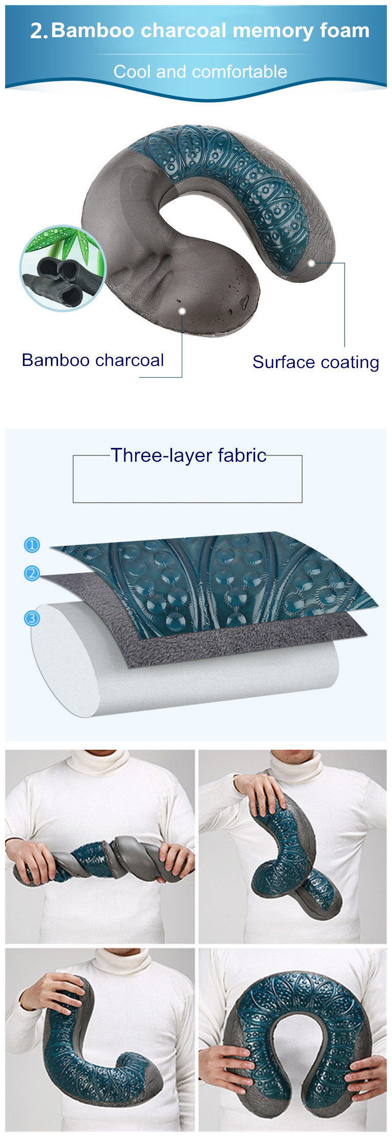13480 Velvet+Net Yarn+Gel+Memory Foam Memory Foam Pillow 9