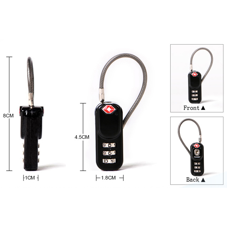 13322 Small TSA Combination Cable Lock for Suitcase