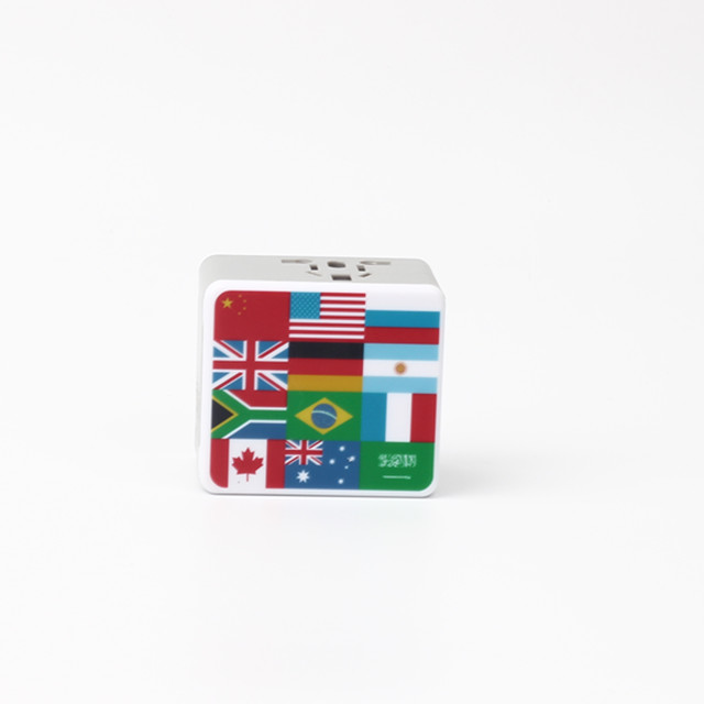 Universal travel adapter with 2 USB 2